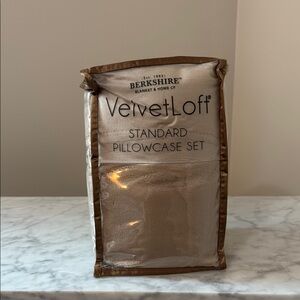 Brand New Berkshire VelvetLoft Standard Pillowcase Set in Tan